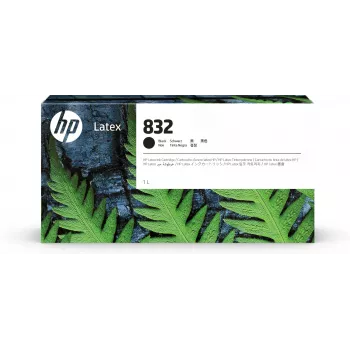 HP 832 1 litro juoda latekso rašalo kasetė, HP Latex 700, 700 W, 800, 800 W spausdintuvams, terminis rašalinis spausdinimas, juoda, Kinija, Jungtinės Valstijos, Singapūras, 243 mm, 64 mm