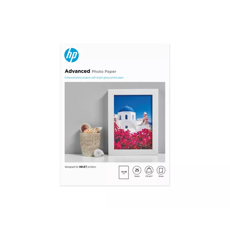 “HP Advanced” blizgus fotopopierius, 250 g/m², 13 x 18 cm (127 x 178 mm), 25 lapai