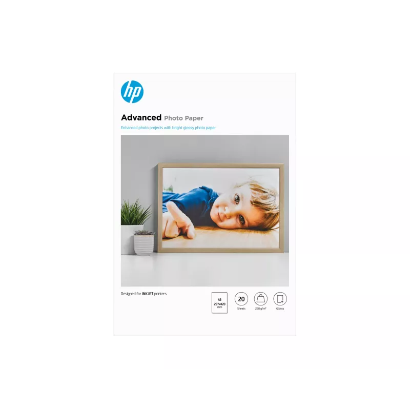 HP Advanced Photo Paper Glossy 250 g/m² A3 (297 x 420 mm) 20 lapų