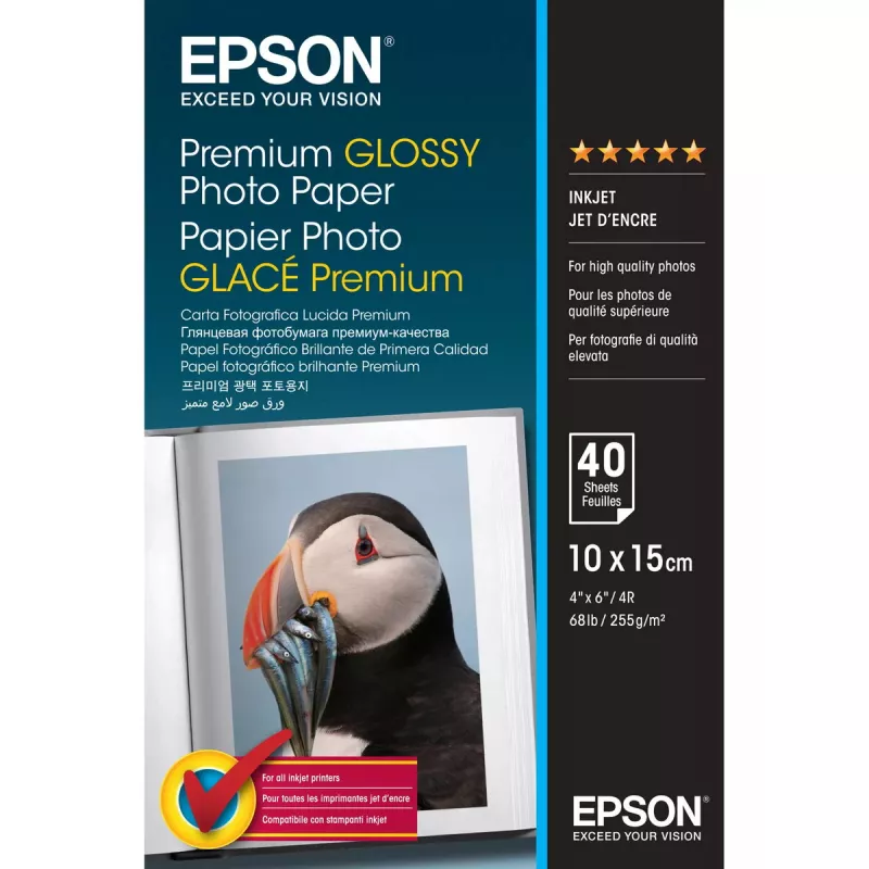 Epson Premium Glossy Photo Paper - 10x15cm - 40 lapų