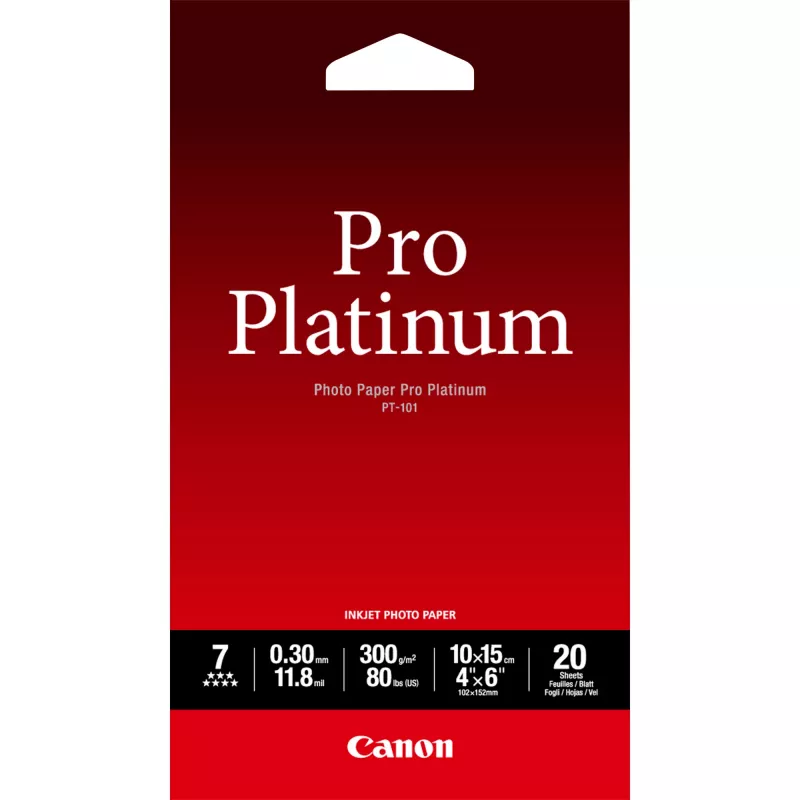 Foto popierius, Canon, PT-101 Pro Platinum 10x15 cm - 20 lapų