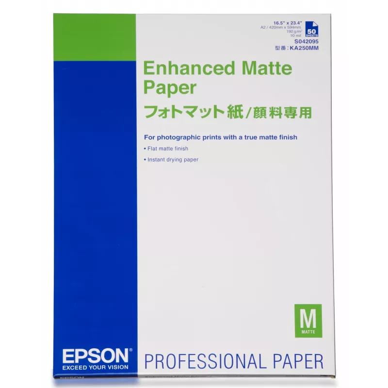 Epson Enhanced Matte Paper, DIN A2, 192g/m², 50 lapų, 42 cm, matinis, 260 µm, 192 g/m²
