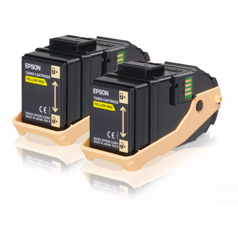 Epson dviguba talpyklė, tonerio kasetė, geltona 7,5k x2, 7500 puslapių, geltona, 1 vnt.