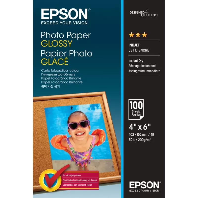 Epson Photo Paper Glossy - 10x15cm - 100 lapų