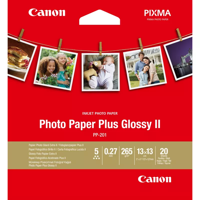 Canon PP-201 Glossy II Photo Paper Plus 5x5 col. - 20 lapų