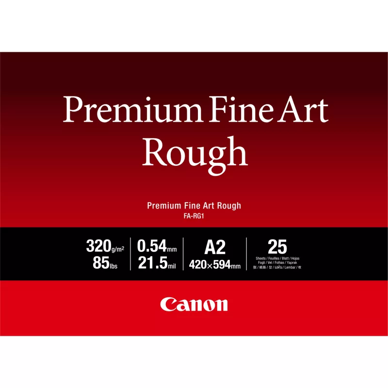 Canon FA-RG1 Premium Fine Art Rough popierius, A2, 25 lapai, 330 g/m², rašalinis, A2, 25 lapai, 540 µm, Canon ImagePROGRAF PRO-1000