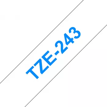 Brother TZE-243 etikečių gamybos juosta Mėlyna ant baltos
