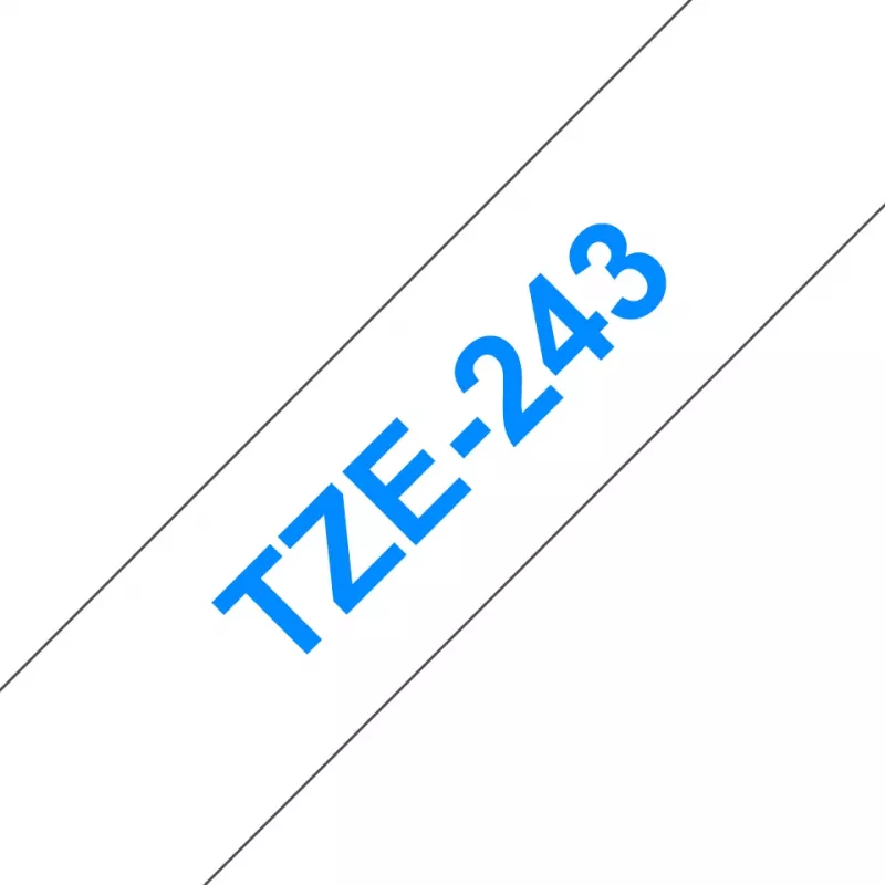 Brother TZE-243 etikečių gamybos juosta Mėlyna ant baltos