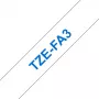 Brother TZE-FA3 ženklinimo juostelė Mėlyna ant balto