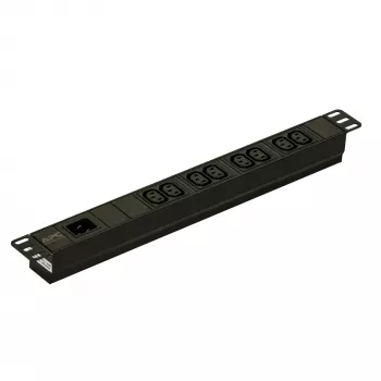 APC Easy Rack PDU, Basic, 1U, 1 fazė, 3.7kW, 230V, 16A, 8 x C13 lizdai, IEC60320 C20 įvadas