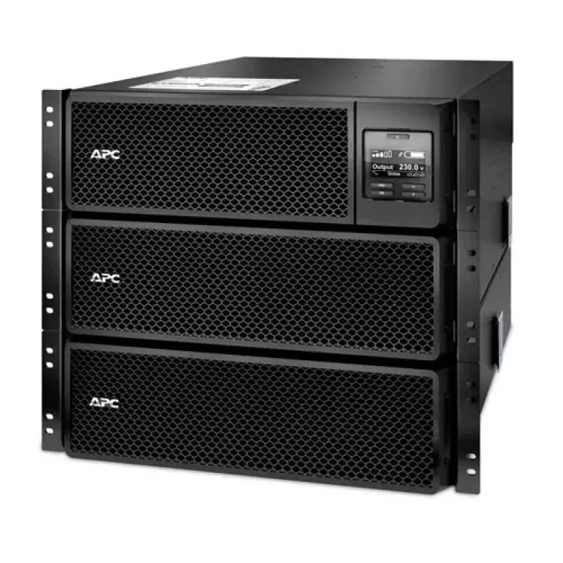 APC Smart-UPS On-Line SRT8KRMXLI - 8kW/VA, 6x C13 + 4x C19 + kietasis 1 fazės išėjimas, montuojamas į stelažą, įmontuota NMC