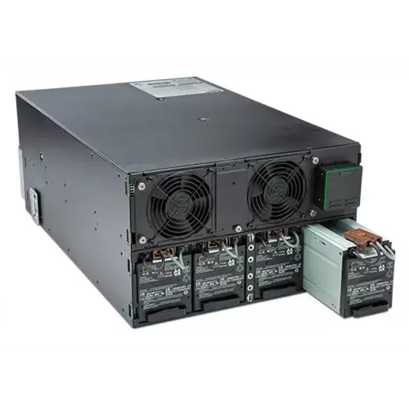 APC Smart-UPS On-Line SRT8KRMXLI - 8kW/VA, 6x C13 + 4x C19 + kietasis 1 fazės išėjimas, montuojamas į stelažą, įmontuota NMC