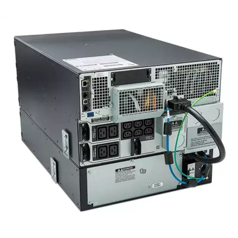 APC Smart-UPS On-Line SRT8KRMXLI - 8kW/VA, 6x C13 + 4x C19 + kietasis 1 fazės išėjimas, montuojamas į stelažą, įmontuota NMC