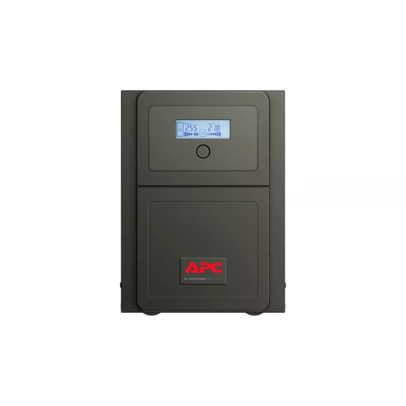 APC Easy UPS 1 fazės interaktyvusis, 750 VA, bokštinio tipo, 230 V, 6 IEC C13 lizdai, AVR, sausasis kontaktas, LCD, be tinklo plokštės palaikymo