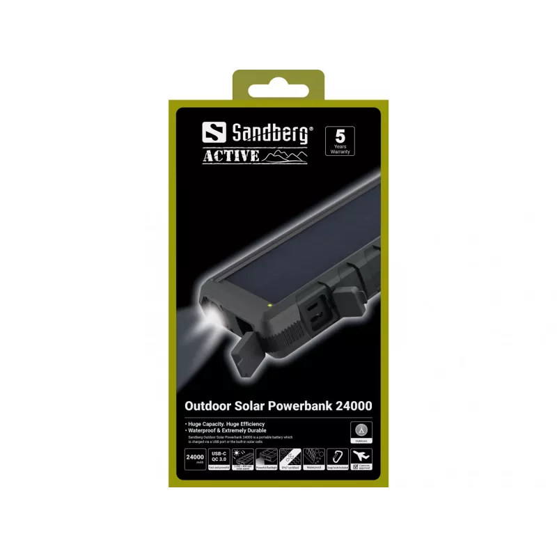 Išorinė baterija Sandberg Outdoor Solar Powerbank 24000