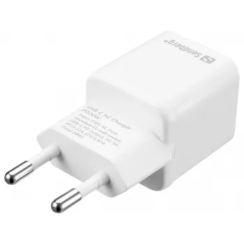Sandberg USB-C kintamosios srovės įkroviklis PD20W EU, vidaus, kintamoji srovė, 5 V, 3 A, balta