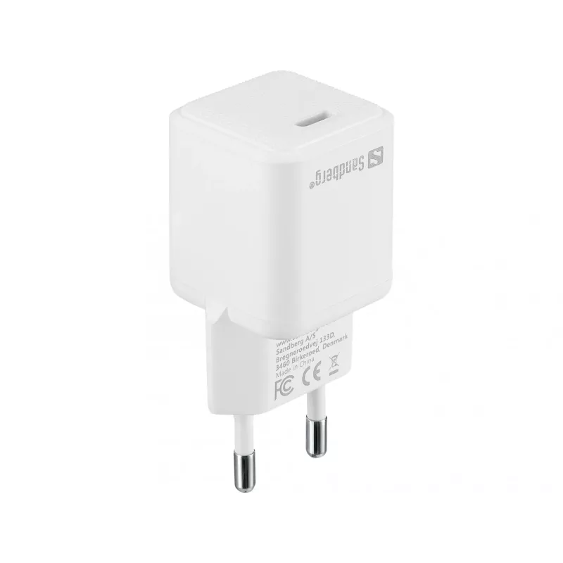 Sandberg USB-C kintamosios srovės įkroviklis PD20W EU, vidaus, kintamoji srovė, 5 V, 3 A, balta