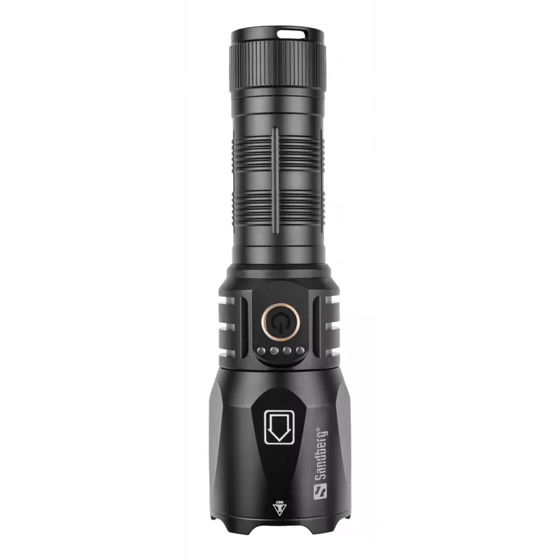 Sandberg Survivor Torch Powerbank 5000, Rankinis žibintuvėlis, Juoda, Aliuminis, IPX4, -30 - 40 °C, FCC, RoHS, UKCA, CE