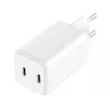 Sandberg AC Charger Dual USB-C PD65W EU, vidaus, kintamoji srovė, 20 V, 3,25 A, balta