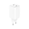 Sandberg AC Charger Dual USB-C PD65W EU, vidaus, kintamoji srovė, 20 V, 3,25 A, balta