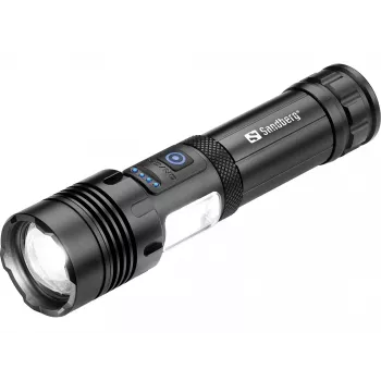 Sandberg Survivor 7in1 Torch Powerbank 5000, Rankinis žibintuvėlis, Juoda, Aliuminis, LED, 2 lemputė(s), 200 lm