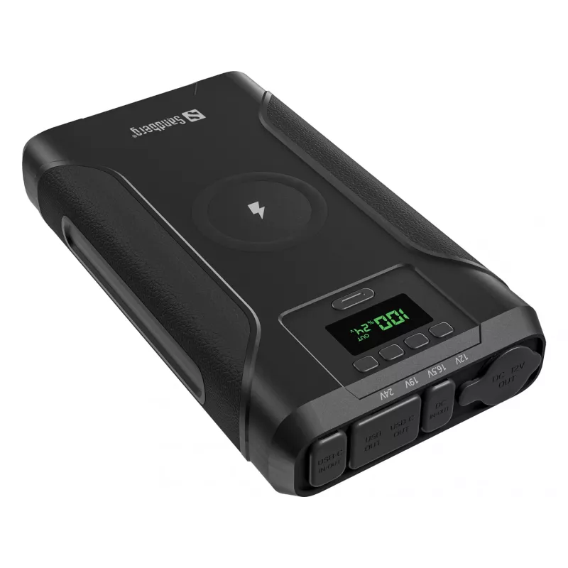 Sandberg Survivor Powerbank 7in1 76800, 76800 mAh, ličio jonų (Li-Ion), belaidis įkrovimas, 3.6 V, juoda
