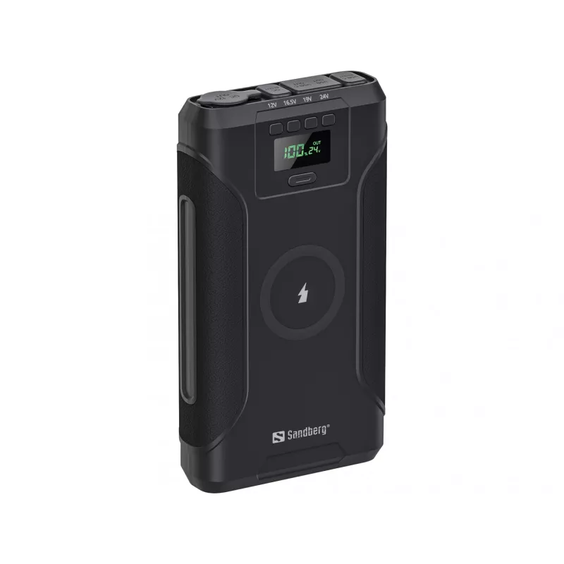 Sandberg Survivor Powerbank 7in1 76800, 76800 mAh, ličio jonų (Li-Ion), belaidis įkrovimas, 3.6 V, juoda