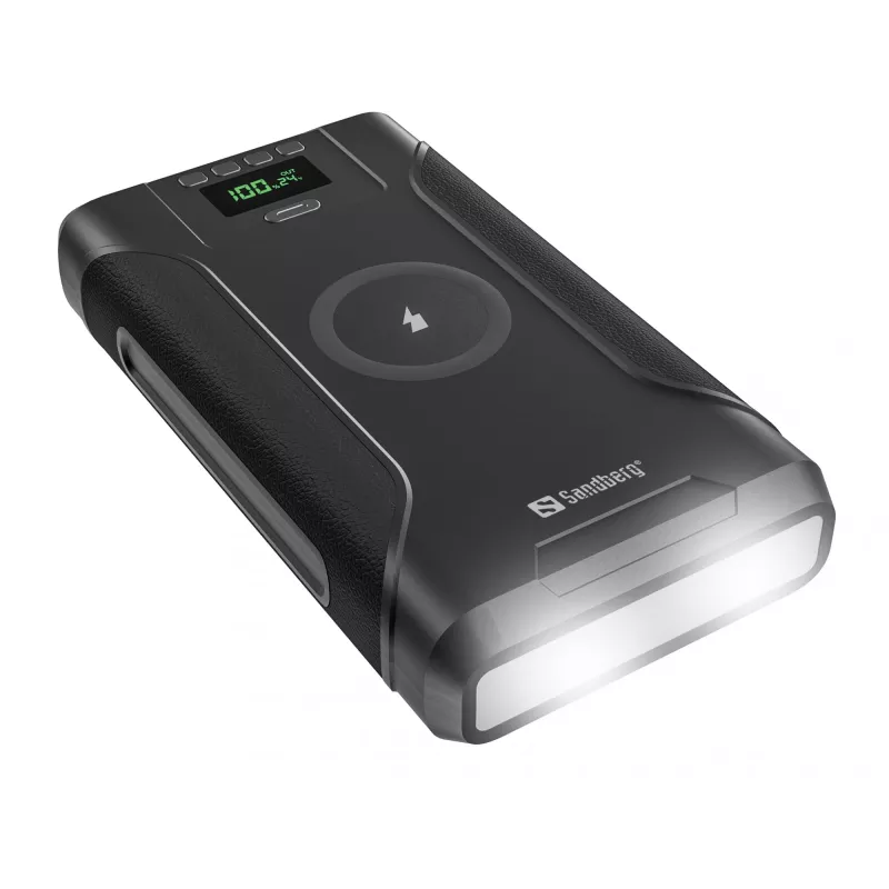 Sandberg Survivor Powerbank 7in1 76800, 76800 mAh, ličio jonų (Li-Ion), belaidis įkrovimas, 3.6 V, juoda