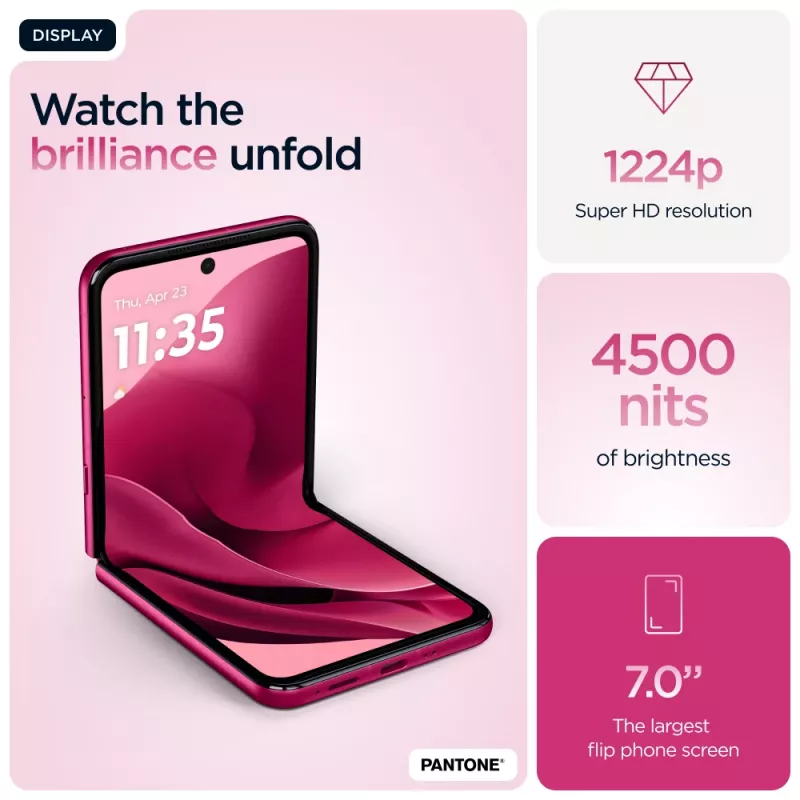 Motorola razr 60 ultra 17,7 cm (6,96 colio) dviejų SIM kortelių „Android 15“ 5G USB Type-C 16 GB 512 GB 4700 mAh rožinė