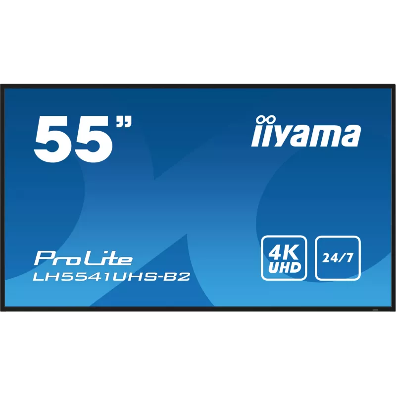 „iiyama LH5541UHS-B2“ reklaminis ekranas kiosko dizainas 138,7 cm (54,6 col.) LCD 500 cd/m² 4K Ultra HD juodas su integruotu procesoriumi 24/7