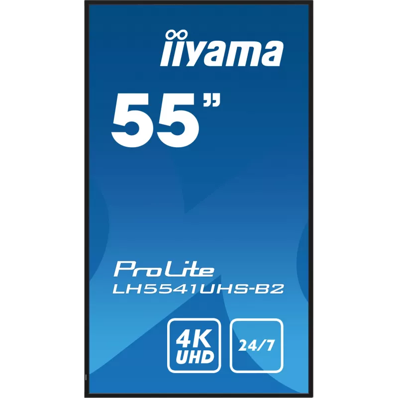 „iiyama LH5541UHS-B2“ reklaminis ekranas kiosko dizainas 138,7 cm (54,6 col.) LCD 500 cd/m² 4K Ultra HD juodas su integruotu procesoriumi 24/7