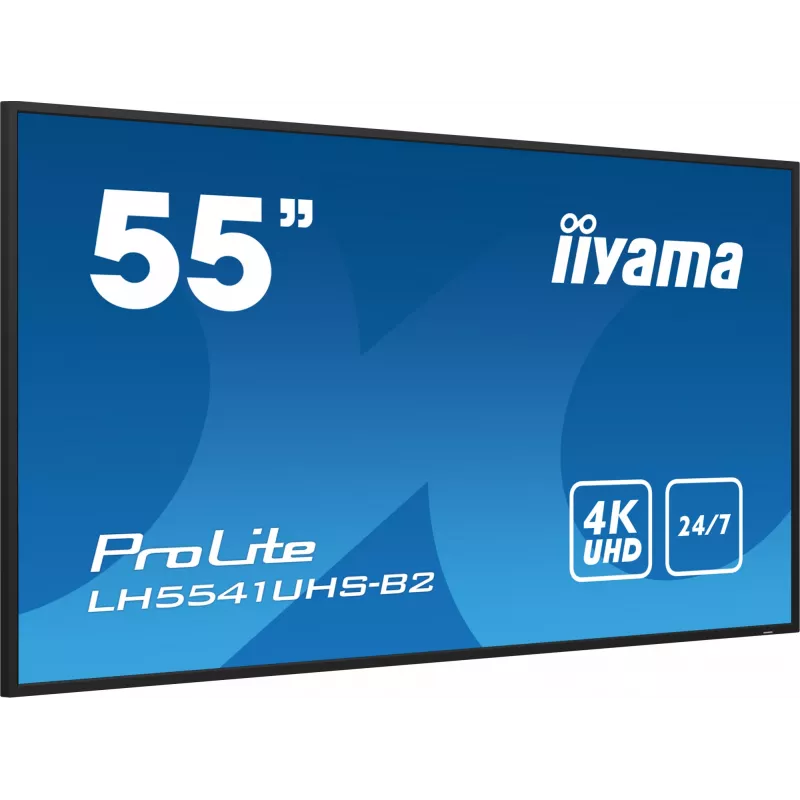 „iiyama LH5541UHS-B2“ reklaminis ekranas kiosko dizainas 138,7 cm (54,6 col.) LCD 500 cd/m² 4K Ultra HD juodas su integruotu procesoriumi 24/7