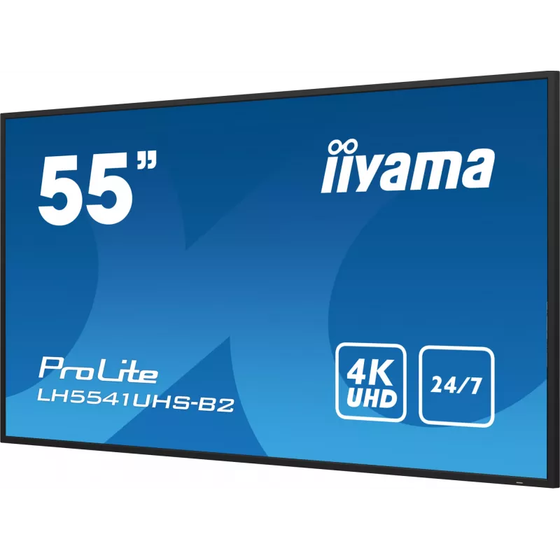 „iiyama LH5541UHS-B2“ reklaminis ekranas kiosko dizainas 138,7 cm (54,6 col.) LCD 500 cd/m² 4K Ultra HD juodas su integruotu procesoriumi 24/7
