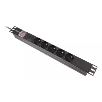 PDU Lanberg PDU-05E-0200-BK 5 kintamosios srovės lizdų 1U juodas
