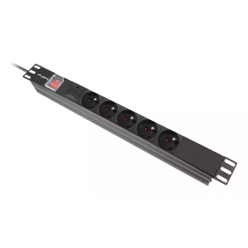 PDU Lanberg PDU-05E-0200-BK 5 kintamosios srovės lizdų 1U juodas