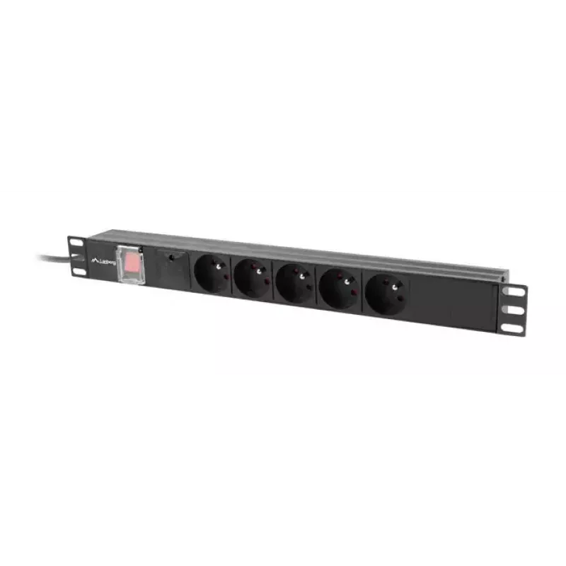 PDU Lanberg PDU-05E-0200-BK 5 kintamosios srovės lizdų 1U juodas