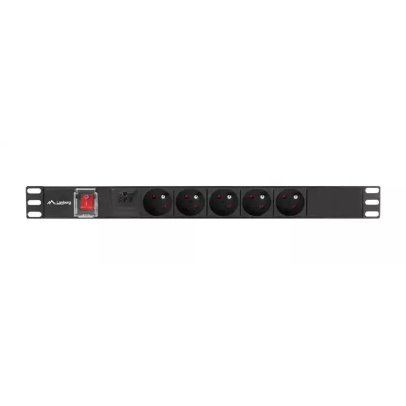 PDU Lanberg PDU-05E-0200-BK 5 kintamosios srovės lizdų 1U juodas