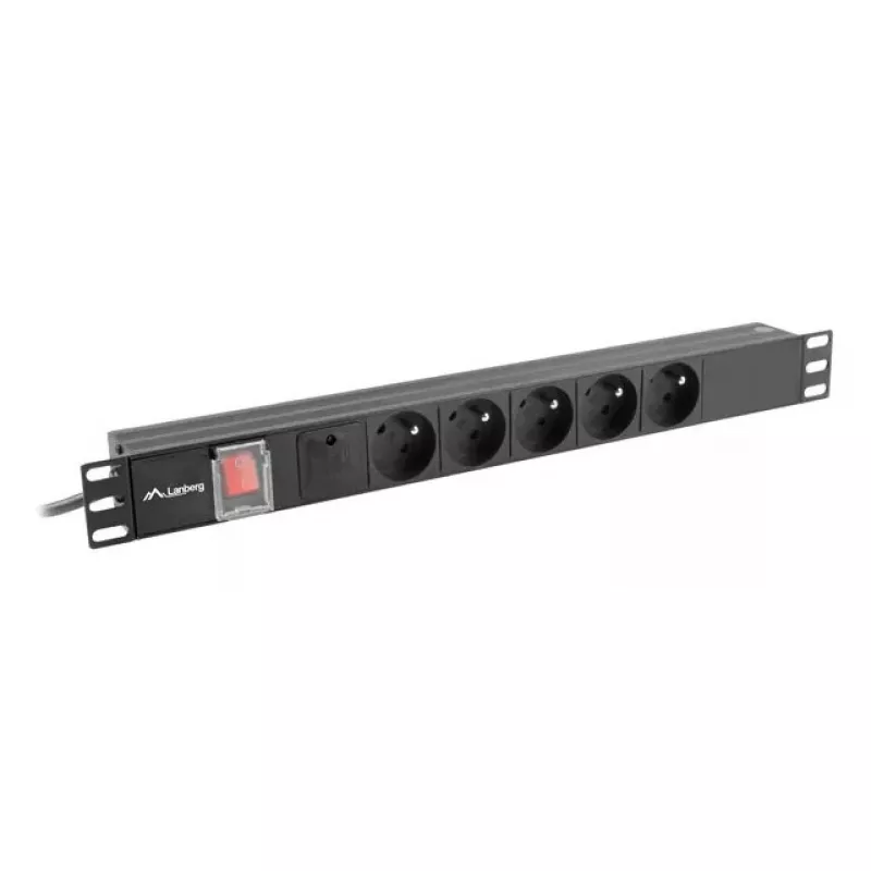 PDU Lanberg PDU-05E-0200-BK 5 kintamosios srovės lizdų 1U juodas