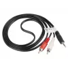 Garso kabelis LANBERG 3,5 mm į 2×RCA, kištukas, 1,5 m, juodas