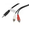 Garso kabelis LANBERG 3,5 mm į 2×RCA, kištukas, 1,5 m, juodas