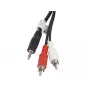 Garso kabelis LANBERG 3,5 mm į 2×RCA kištukas, 5 m, juodas