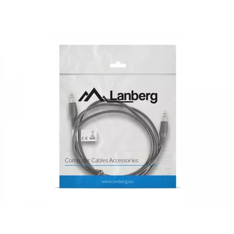 Garso kabelis LANBERG 3,5 mm vyriškas–vyriškas 1,2 m juodas