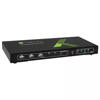 Techly 4x1 USB HDMI 4Kx2K IDATA KVM-HDMI4U KVM komutatorius juodas