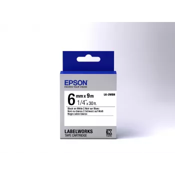 Epson etikečių kasetė Standard LK-2WBN juoda/baltas 6 mm (9 m)