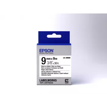 Epson lipniųjų etikečių kasetė LK-3WBW juoda/baltas 9 mm (9 m)