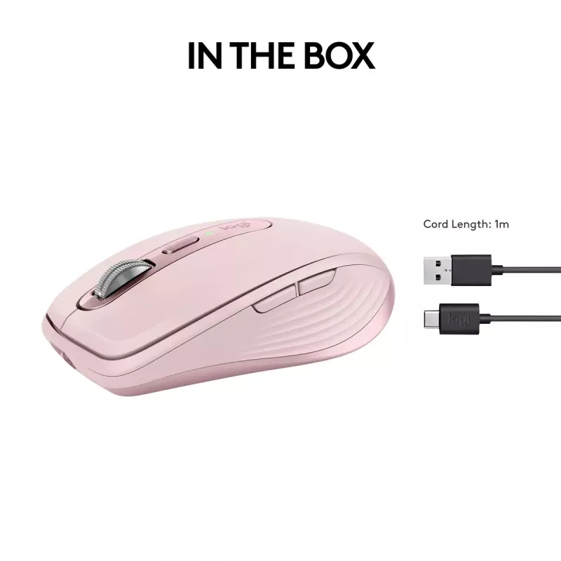 Pelių Logitech MX 3S Pink USB Optical