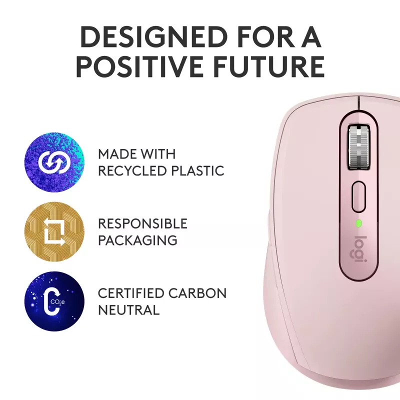 Pelių Logitech MX 3S Pink USB Optical