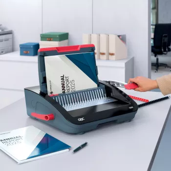 GBC CombBind® CB20 rankinis įrišimo aparatas, Šukinis įrišimo aparatas, Rankinis, 240 lapų, Juoda, Raudona