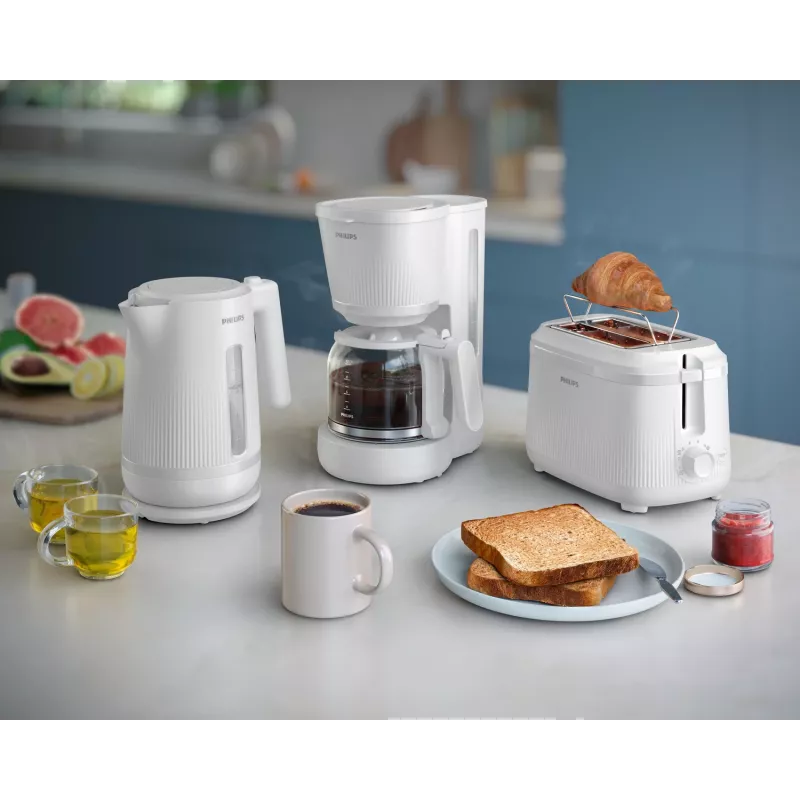 Philips 3000 serijos virdulys, 1,7 l, 2200 W, baltas, plastikinis, apsauga nuo perkaitimo, belaidis