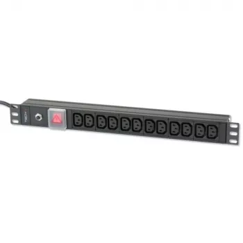 Techly Rack 19 inch PDU su 12 VDE lizdų, C20 kištuku ir jungikliu